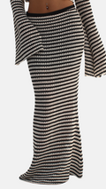 Black and white striped skirt on a white background